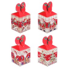 Коробка подарочная бумажная, 8,5х8,5х18 см, 4 дизайна, арт 1